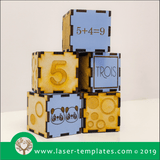Laser cut template for Kids Number Building Blocks - French