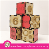 Laser cut template for Kids Number Building Blocks - Spanish