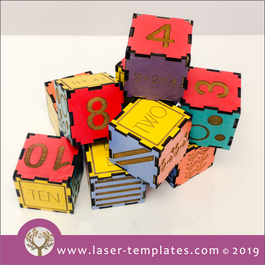 Laser cut template for Kids Numbers Building Blocks - English – Laser ...