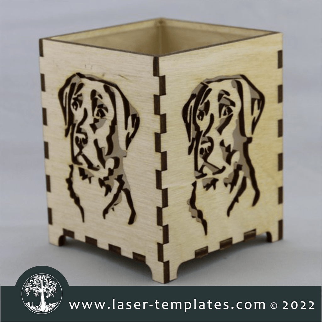 Lab Dog Tealight Candle Holder Laser Ready Templates
