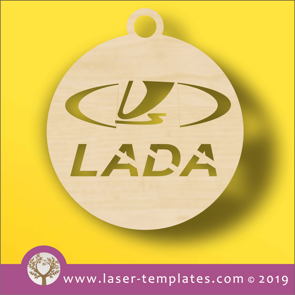 Laser cut template for Lada Key Ring