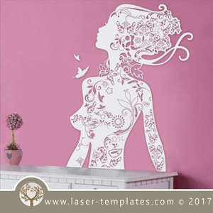 Lady Swirl template for laser cutting, download vecor image designs