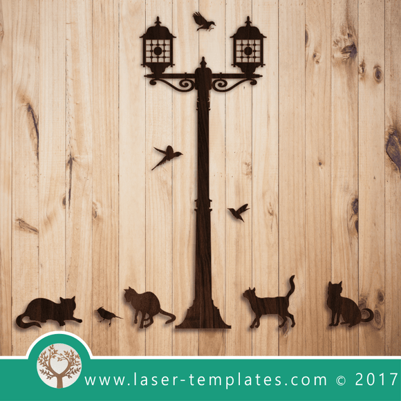 Laser Cut Lamp Post Template, Download Laser Ready Vector Designs.