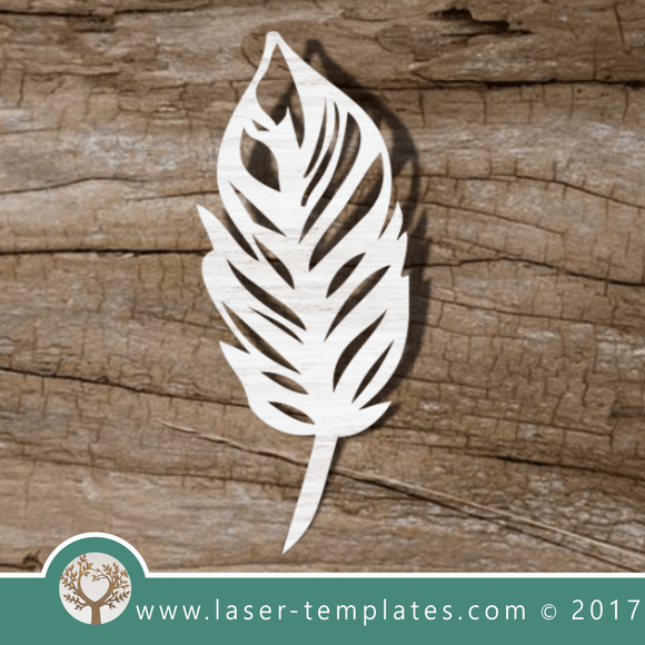 Feather template for laser cutting. Online store for laser cut patterns. Free laser cut designs every day. Large Feather.