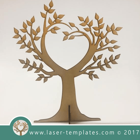 Laser cut tree template. Online 3d vector design download free patterns every day. Leafy Heart Tree.