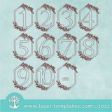 Leafy Hexagon Frame Table Numbers 1-10