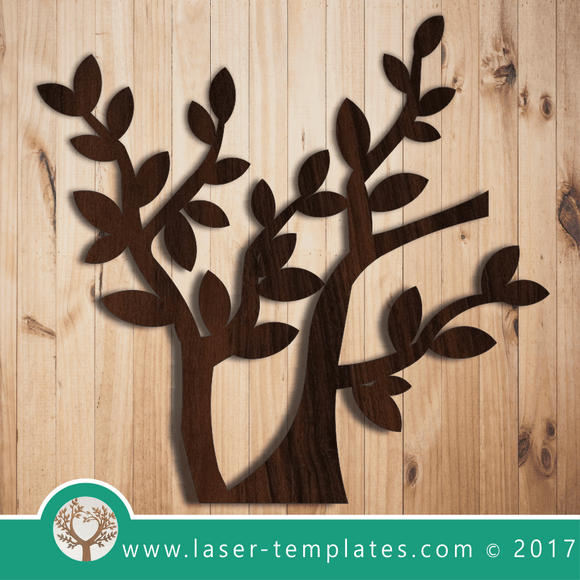 Leafy Tree Laser Cut Template Wall Art, Download Vector Designs.