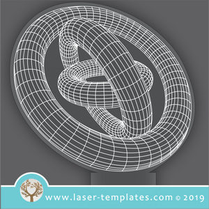 laser cut template Optical Illusion - 3 Rings