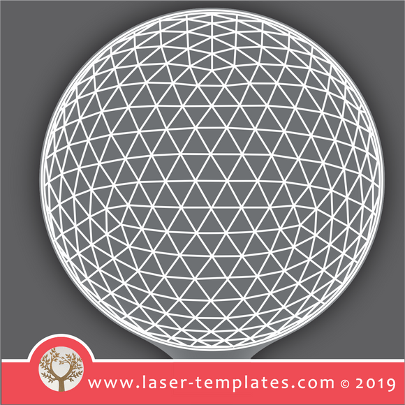 laser cut templates Optical Illusion -  3D Ball