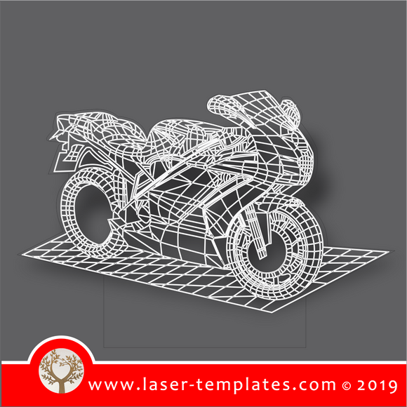 laser cutting templates Optical Illusion -  3D Bike
