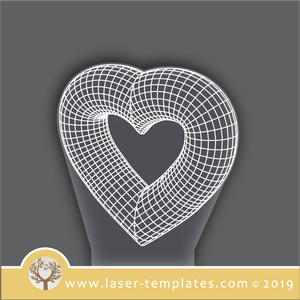 laser cut templates Optical Illusion - 3D Floating Heart