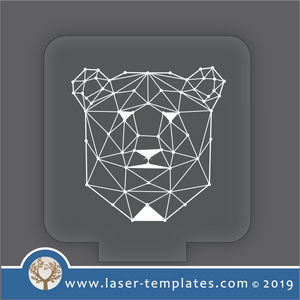 laser cutting templates Optical Illusion -  3D Geometric Bear