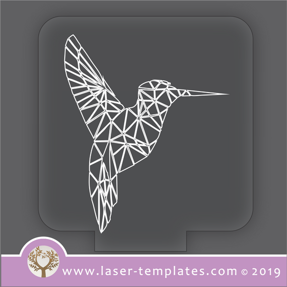 laser cutting templates Optical Illusion -  3D Geometric Bird