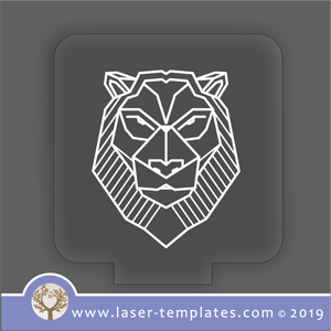 laser cutting templates Optical Illusion -  3D Geometric Lion