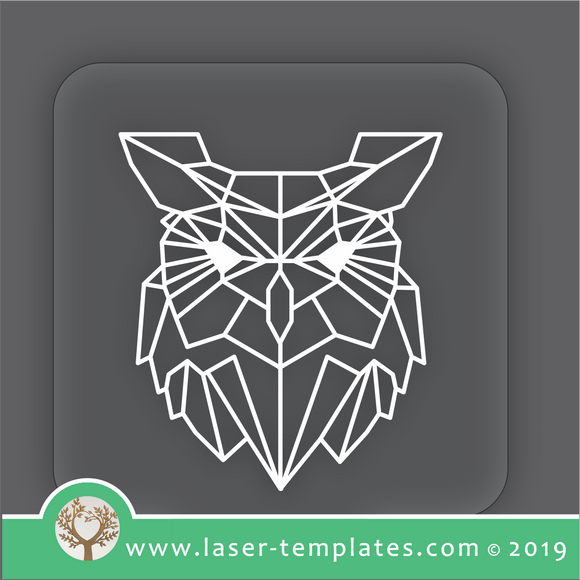 laser cutting templates Optical Illusion -  3D Geometric Owl