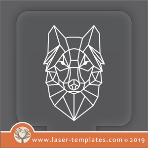 Laser cutting templates Optical Illusion -  3D Geometric Wolf 1