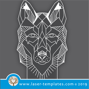 laser cutting templates Optical Illusion -  3D Geometric Wolf