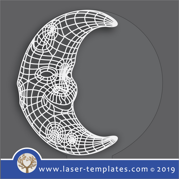 laser cutting templates Optical Illusion - 3D Half Moon
