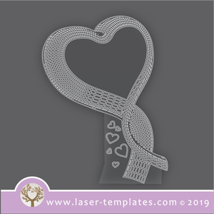 laser cutting templates Optical Illusion -  3D Heart Scarf
