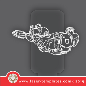 laser cutting templates Optical Illusion -  3D Iron Man 2