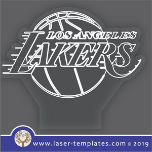 laser cut templates Optical Illusion -  3D Los Angeles Lakers