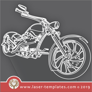 laser cutting templates Optical Illusion -  3D Motorcycle