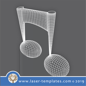 laser cutting templates Optical Illusion -  3D Musical Note