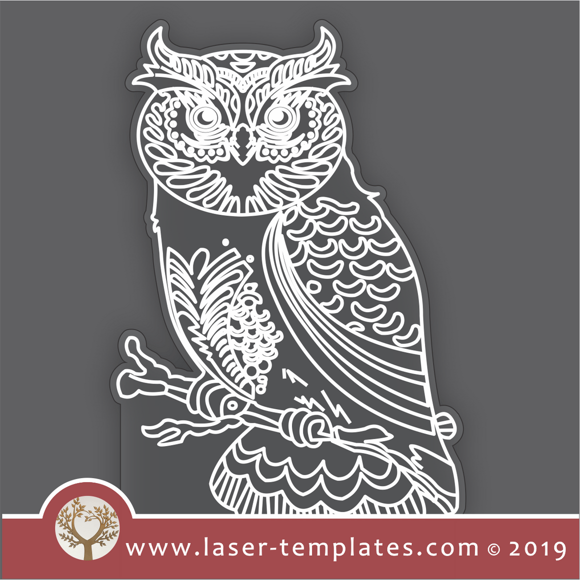 laser cutting templates LED Engraving Lamp - 3D Owl – Laser Ready Templates