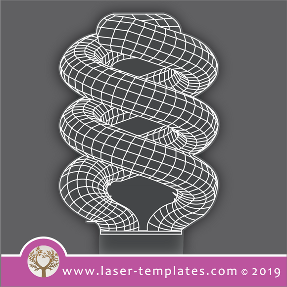 laser cut templates Optical Illusion - 3D Spiral