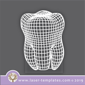 laser cutting templates Optical Illusion -  3D Tooth