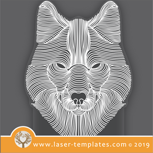 laser cutting templates Optical Illusion -  3D Wolf Head