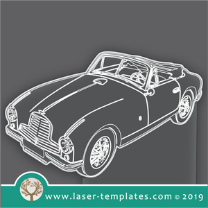 laser cut templates Optical Illusion - Convertible Car