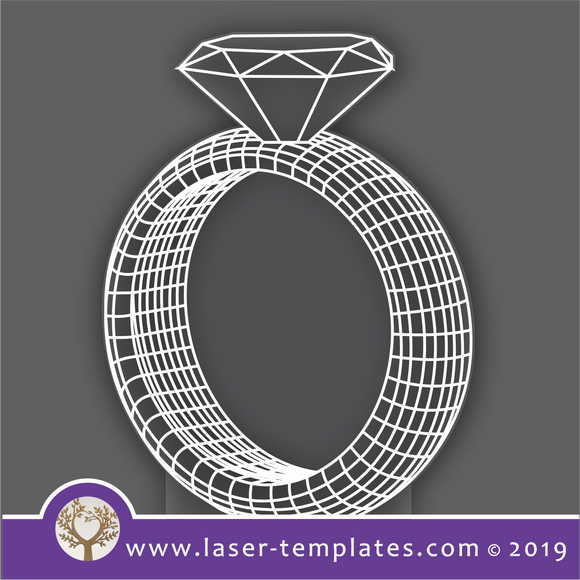 laser cut templates Optical Illusion - Diamond Ring