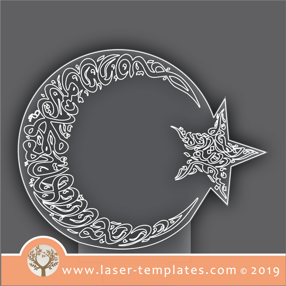 laser cutting templates Optical Illusion - Moon Star 3D engraving