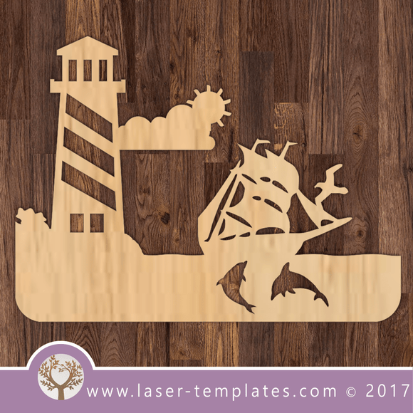 Laser Cut Lighthouse Boat Template, Download Laser Ready Vectors.