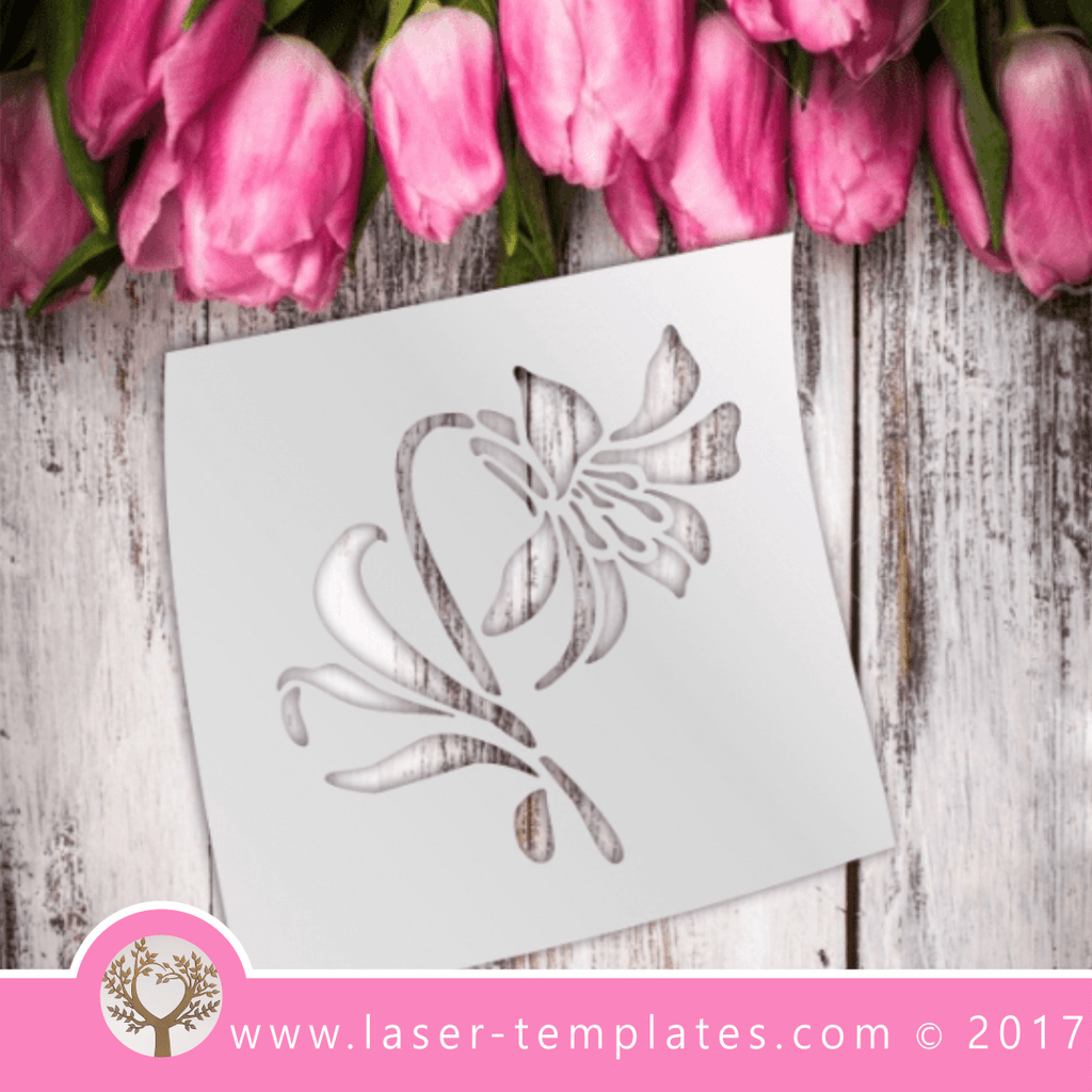 lily-flower-stencil-template-laser-cut-stencils-vector-online-store