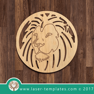 Laser Cut Lion Coaster Template, Download Laser Ready Vector Designs.