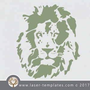 Lion head stencil template, online design store for laser cut patterns.