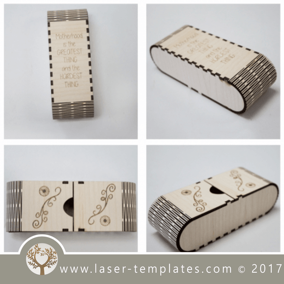 Living hinge wooden box template for laser cut and engrave. Online store, free vector designs every day. Living hinge box 6.