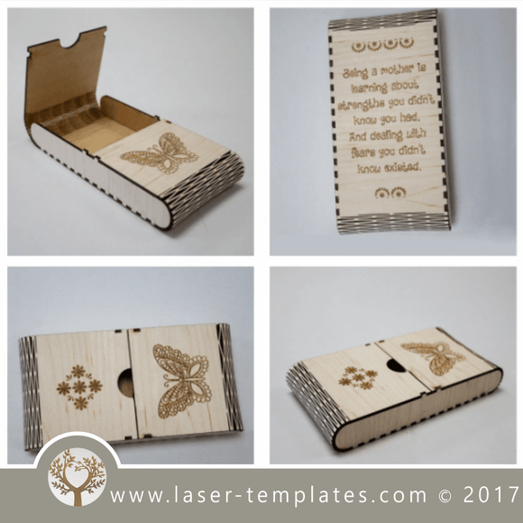 Living hinge wooden box template for laser cut and engrave. Online store, free vector designs every day. Living hinge box 8.