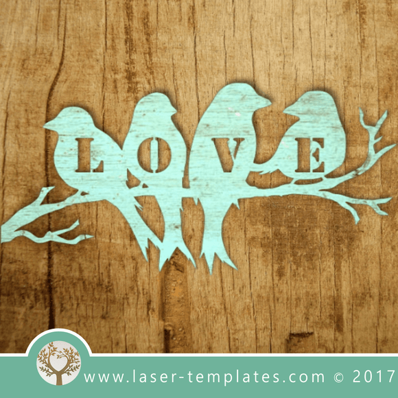 Love birds laser cut template. Online store for laser cut patterns. Free laser cut designs every day. Love Bird2.
