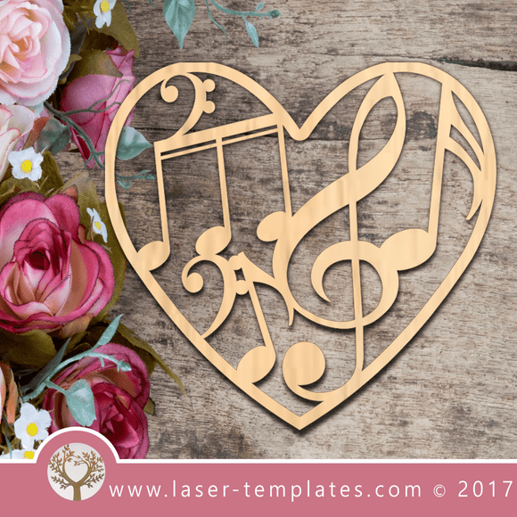 Laser Cut Love For Music Template, Download Laser Ready Vector Designs