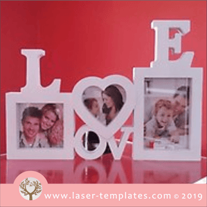 Laser cut template for Love Heart Frame 