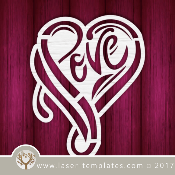 Heart template laser cut online store, free vector designs every day. Love Heart.