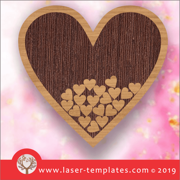 Laser cut template for Love Heart Wedding Guest Book