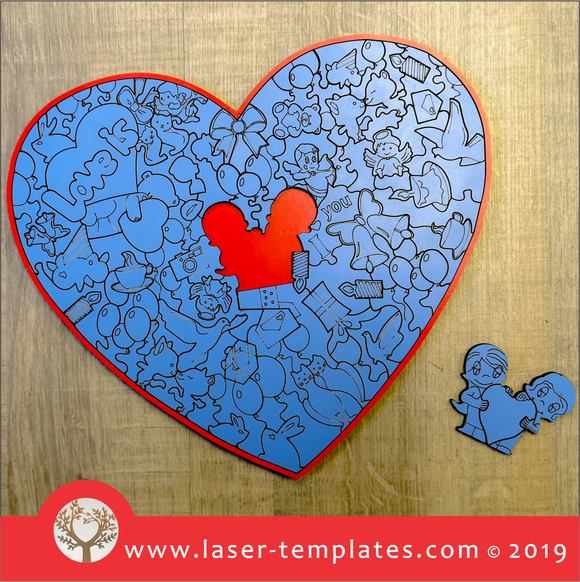 Laser cut template for Love is.. 96 Piece Puzzle