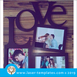Laser cut template for Love Photo Frame 