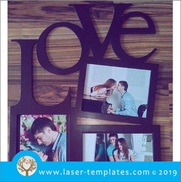 Laser cut template for Love Photo Frame 