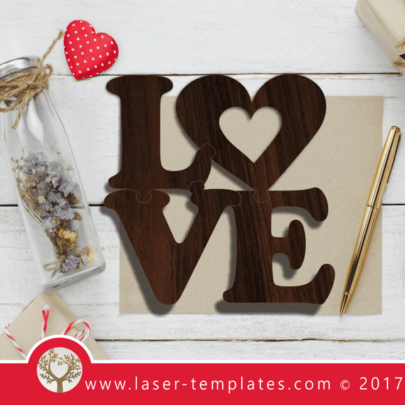 Laser Cut Love Puzzle Template, Download Laser Ready Vector Designs.