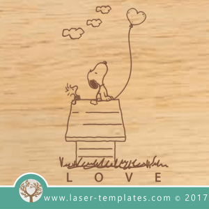 Laser Cut Love Snoopy Engrave Template, Download Vector Designs.